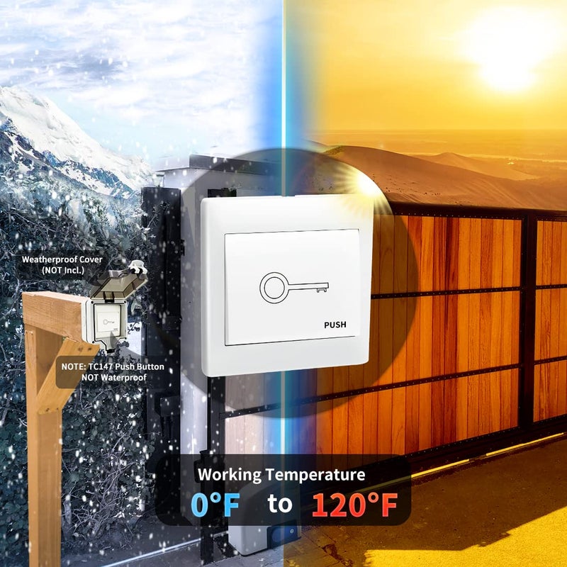 TOPENS TC147 Wall Push Button Flush Mounted Not Waterproof Wired Release Switch for Automatic Gate Opener, Door Access Control System, Momentary Contact Switch Gate Operator Accessory - Image 4